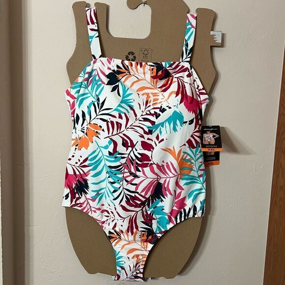 NWT Eddie Bauer One Piece Swimsuit Women’s XXL Shelf Bra Adjustable Straps New - Picture 8 of 16